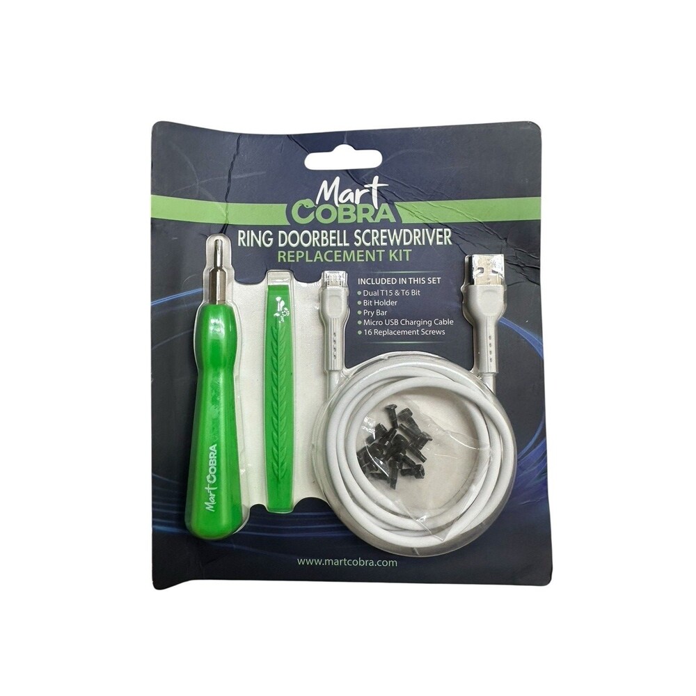 Mart Cobra Ring Doorbell Screwdriver Replacement Kit w/ Screws Micro USB Cable